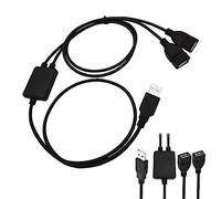 Cable en Y con doble conector USB de calidad industrial, conector recto simultáneo y transferencia de datos de accesorios USB, cable de carga para productos digitales, doble concentrador hembra,