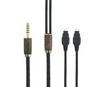 Cable equilibrado de repuesto 4,4 mm compatible con Sennheiser HD600, HD650, HD580, HD660S, HD58X, HD660S2, HD6XX 7N OCC, cable chapado en plata, carcasa de nogal