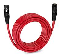 Cable equilibrado LyxPro LCS Premium Series de XLR macho a XLR para micrófonos y dispositivos profesionales -15.2 m - rojo