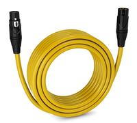 Cable equilibrado LyxPro LCS Premium Series de XLR macho a XLR para micrófonos y dispositivos profesionales -15.2 m - amarillo