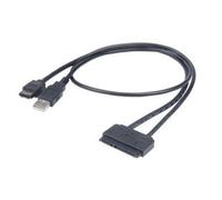 Cable eSATA USB Akasa Flexstor 0,4 m Negro