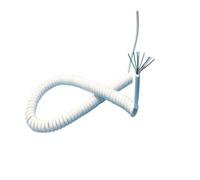 Cable espiral blanco 8 núcleos 26 AWG 0,15 mm | Cable telescópico flexible for cableado electrónico y aplicaciones generales.(Stretch 3 meter)