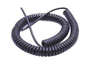 Cable espiral, Cable de alimentación telescópico negro, cable extensible 3,75 metros, 2 núcleos y 12(8core,24AWG 0.2mm)