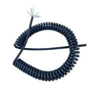 Cable Espiral de Alambre blindado con Resorte, 5 núcleos, 0,2 mm Cuadrados, Aislamiento de PVC Resistente a Altas temperaturas for Uso doméstico, 1 Unidad(Stretch 11meter)