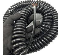 Cable espiral de alambre telescópico, Cable de extensión en espiral 2 núcleos, cable alambre súper suave 0,5 mm, telescópico con resorte potencia(Stretch 4 Meter)