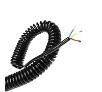 Cable espiral de alambre telescópico, Cable de extensión en espiral 3 núcleos, pines negros 0,2 mm/0,5 mm/1, mm. alimentación que permite extender cables tensión 15/17/18/20/24 AWG