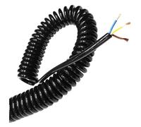 Cable espiral de alambre telescópico, Cable de extensión en espiral 3 núcleos, pines negros 0,2 mm/0,5 mm/1, mm. alimentación que permite extender cables tensión 15/17/18/20/24 AWG