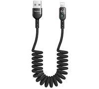 Cable Espiral de Carga Rápida USB a Lightning (1.8mts) Negro - MCDODO