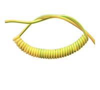 Cable espiral de resorte Cable de tierra amarillo-verde de un solo núcleo 20/18/17/15/13/11/9/7AWG Cable retráctil Cable de cobre Cable telescópico ( Size : Stretch 2 Meters , Color : 7 AWG 10mm2 )