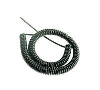 Cable Espiral de Resorte de Alambre de Acero Negro de 0,2 mm², Cable de alimentación multicore de 2/3/4/5/6/7/9 Pines, Cable de tensión Extensible.(4 Core,Stretch 2.5 Meter)