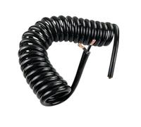 Cable espiral de resorte negro de 2 núcleos - Cable telescópico 22/20/18/17/15/7AWG for aplicaciones versátiles(Stretch 2Meters,2C 11AWG 4mm2)