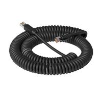 Cable espiral RJ45 a CAT6A, 8 pines, 26AWG, PUR, flexible, extensible, retráctil, doble blindaje, línea de red(Black,2M)