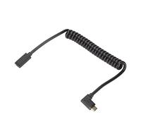 Cable Espiral USB-C Hembra a USB-C Macho, Cable USB C USB C Hembra a USB C Macho 4K 60 Hz 3a Carga Rápida 10 Gbps 1,2 M Diseño de Resorte Helicoidal Cable de(Curva Lateral Hembra a Macho)