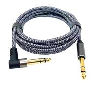 Cable estéreo de 6,35 mm, conectores mono para instrumentos (macho a macho) para teclado de guitarra, bajo, teclado y mezcla de sonido, cable de guitarra silencioso