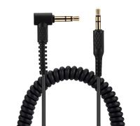 Cable estéreo de alta fidelidad de 3,5 mm para monitor de cable medidor 2 principales 3 auriculares espiral conector de metal cable de repuesto con enchufe tipo L