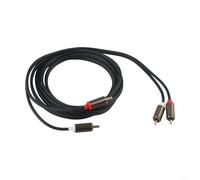 Cable estéreo de audio de 2 machos a 2 machos para altavoces de amplificador de cine en casa, conector chapado en oro de 1 m/2 m/300 cm con cable de cobre estañado, rojo/W (2 m)