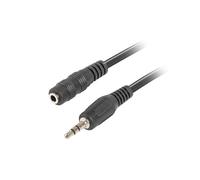 Cable estereo lanberg jack 3.5 mm macho - jack 3.5mm hembra 5m negro