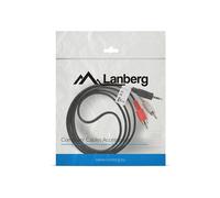 Cable Estéreo Lanberg Mini Jack 3.5mm a 2x RCA Macho - 1.5m