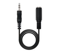 Cable Estéreo Nanocable 10.24.0203/ Jack 3.5 Macho - Jack 3.5 Hembra/ 3m/ Negro