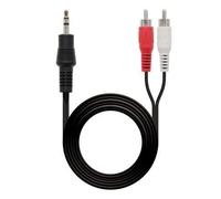 Cable Estéreo Nanocable 10.24.0303/ Jack 3.5 Macho - 2x RCA Macho/ 3m/ Negro