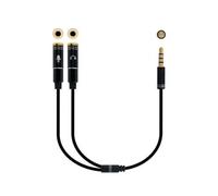 Cable Estéreo Nanocable 10.24.1202/ Jack 3.5 Macho - 2x Jack 3.5 Hembra/ 30cm/ Negro