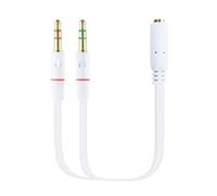 Cable Adaptador Audio Jack 3.5/h 2 Jack 3.5/m 20cm Blanco Nanocable