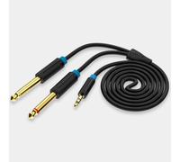 Cable Estéreo Vention BACBF 3.5mm Macho a 2x 6.35mm Macho 1m Negro Chapado Oro