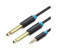 Cable EstéReo Vention Bacbh/ Jack 3.5 Macho - 2x Jack 6.5 Macho/ 2m/ Negro