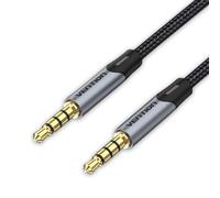 Cable estéreo Vention BAQHD Jack 3.5mm TRRS macho a macho 50cm gris contactos oro