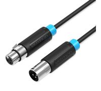 Cable estéreo vention bbfbj/ xlr macho - xlr hembra/ 5m/ negro