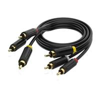 Cable estéreo vention bcabh/ 3x rca macho - 3x rca macho/ 2m/ negro