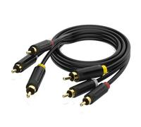 Cable estéreo vention bcabh/ 3x rca macho - 3x rca macho/ 2m/ negro