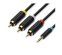 Cable Estéreo Vention BCCBG/ Jack 2.5 Macho - 3x RCA Macho/ 1.5m/ Negro