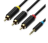 Cable Estéreo Vention BCCBG/ Jack 2.5 Macho - 3x RCA Macho/ 1.5m/ Negro