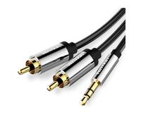 Cable Estéreo Vention BCFBF/ Jack 3.5 Macho - 2x RCA Macho/ 1m/ Negro