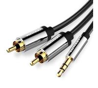 Cable Estéreo Vention BCFBJ 3.5mm a 2RCA 5m chapado en oro negro