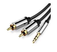 Cable Estéreo Vention BCFBJ 3.5mm a 2RCA 5m chapado en oro negro