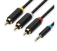 Vention Cable convertidor de audio de 3,5 mm a 3 RCA macho, cable de altavoz AV para estéreo VCD DVD TV ordenador