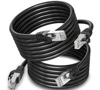 Cable Ethernet 5 Metros, Cat 6 Cable de Red Exterior FTP Blindado Cable a Granel Rj45 Network Cable Negro Cable Internet Alta Velocidad Cable Lan 250MHz Cabo de Rede(2 Piezas)