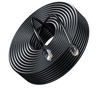 Cable Ethernet 50 Metros, Bulk Cable de Red Cat 6 Exterior Interior Cable LAN 50m Cable RJ45, Alta Velocidad Gigabit Impermeable UTP 24AWG Entierro Directo Cable Internet para Rúter Módem, Negro
