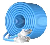 Cable Ethernet 50 Metros, Cat 7 Alta Velocidad Gigabit Cable de Red 50m, 600MHz Triple Blindaje Anti-interferencia SFTP Cable Internet, 24AWG PiMF Exterior Impermeable Cable LAN para Rúter Módem
