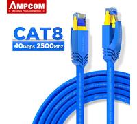 Cable Ethernet AMPCOM, Cable de red LAN CAT8 STP RJ45 de 40Gbps, parche para juegos de alta velocidad, Cable de hilo de 24AWG para computadora, PS5, Xbox Naranja