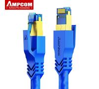 Cable Ethernet AMPCOM CAT8 de 40 Gbps, cable de red industrial con cubierta LSZH de 2000 MHz, cable LAN SFTP CAT8 con conector RJ45 para router. Gris