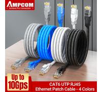 Cable Ethernet AMPCOM RJ45, Cable Lan Cat6 (24AWG) UTP CAT 6 RJ 45 Cable de red Cable de conexión para ordenadores de escritorio Módem Router CAT6 UTP White