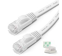 Cable Ethernet Cat 6 plano con clips de cable adhesivo, Xinca Cat 6 Ethernet Rj45 Patch Cable, Slim Network Cable, Thin Internet Computer Cable