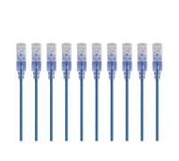 Cable Ethernet Cat6A Monoprice - RJ45 sin enganche, 550Mhz, 10G, UTP, Cobre puro, 30AWG, 10-Pack, 5 pies, azul