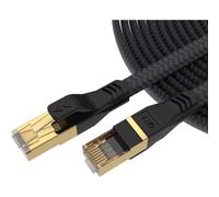 Cable Ethernet Cat7 de 10 pies, par trenzado blindado para un rendimiento mejorado, diseño plano trenzado de nailon, conector RJ45 que admite