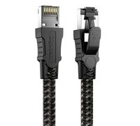 Cable Ethernet Cat8 1m 2m 3m 5m 10m 15m 20m 30metros Cable de red, 40Gbps 2000MHz de alta Velocidad Gigabit S/FTP, Nylon Tela Cable Lan Internet, Cable RJ45 para PS5, router, más rápido que Cat7(0.5m)