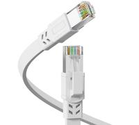 Cable Ethernet Cat8 de 5 m, 40 Gbps 2000 MHz, cable de red LAN Cat 8 de alta velocidad, para exteriores e interiores, cable de conexión plano RJ45, resistente a la intemperie S/FTP resistente a los