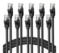 Cable Ethernet de 6 pies, paquete de 10 unidades para Cat6, 40 Gbps, compatible con Cat8/Cat7, cable de red de 24 AWG para interiores y exteriores, entierro directo, impermeable y resistente a los